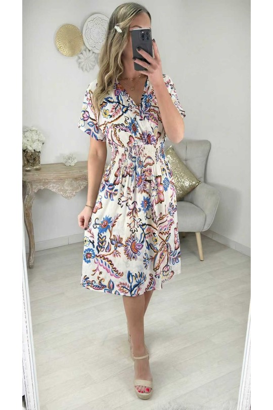 Robes courtes Femme Blanc Zoe Mode (Elena Z) 2239-96 Efashion Paris