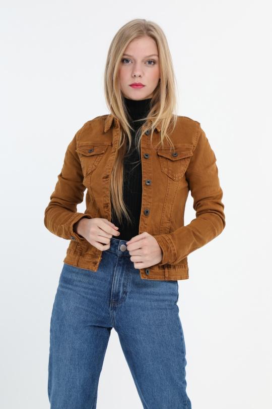 Veste en jean camel femme Outlet