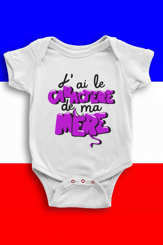 Ensembles & Bodies Enfant & Bébé  Blanc Impression A La Demande I.A.L.D BODY BÉBÉ - CARACTERE DE MA MERE Efashion Paris
