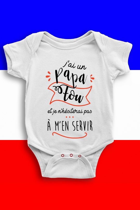 Outfits & Bodies Kid & Babies White Impression A La Demande I.A.L.D JAI UN PAPA FOU Efashion Paris