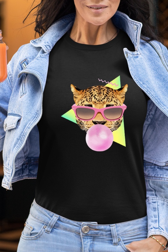 T-shirts Women Black Impression A La Demande I.A.L.D FUNKY FELIN GUM Efashion Paris