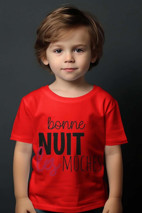 Camisetas Niño y bébé  White Impression A La Demande I.A.L.D BONNE NUIT Efashion Paris