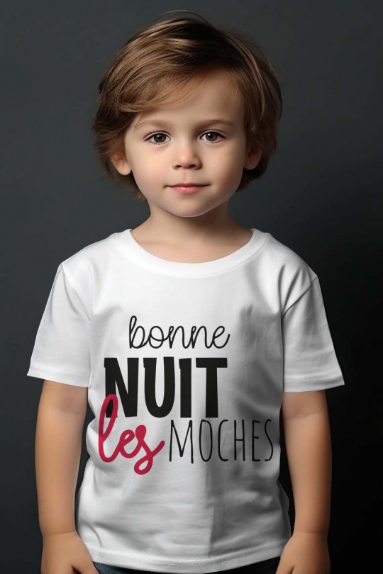 Camisetas Niño y bébé  White Impression A La Demande I.A.L.D BONNE NUIT Efashion Paris
