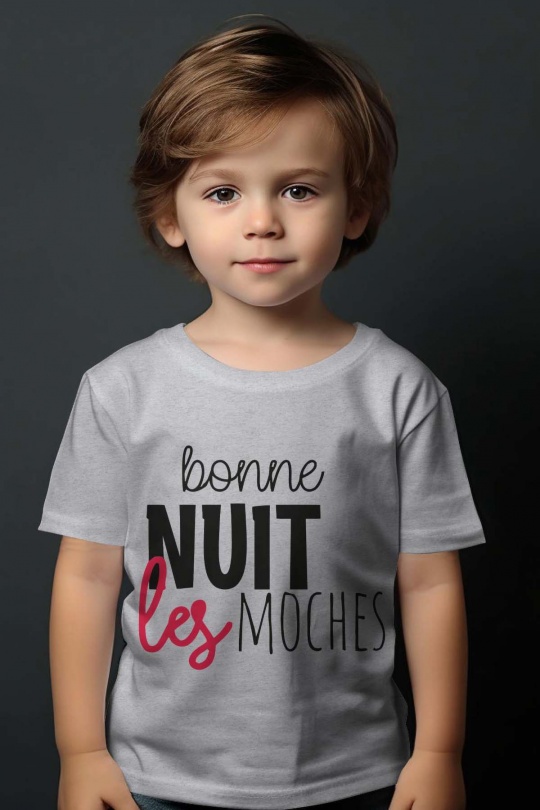 Camisetas Niño y bébé  White Impression A La Demande I.A.L.D BONNE NUIT Efashion Paris