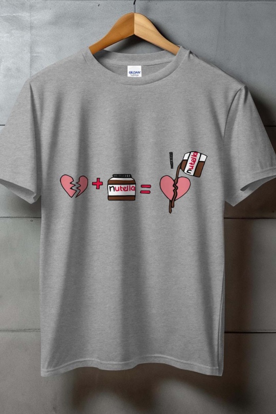T-shirts Women Grey Impression A La Demande I.A.L.D COEUR BRISÉ + NUTELLA Efashion Paris