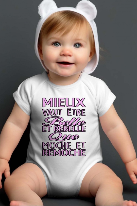 Ensembles & Bodies Enfant & Bébé  Blanc Impression A La Demande I.A.L.D BELLE REBELLE Efashion Paris