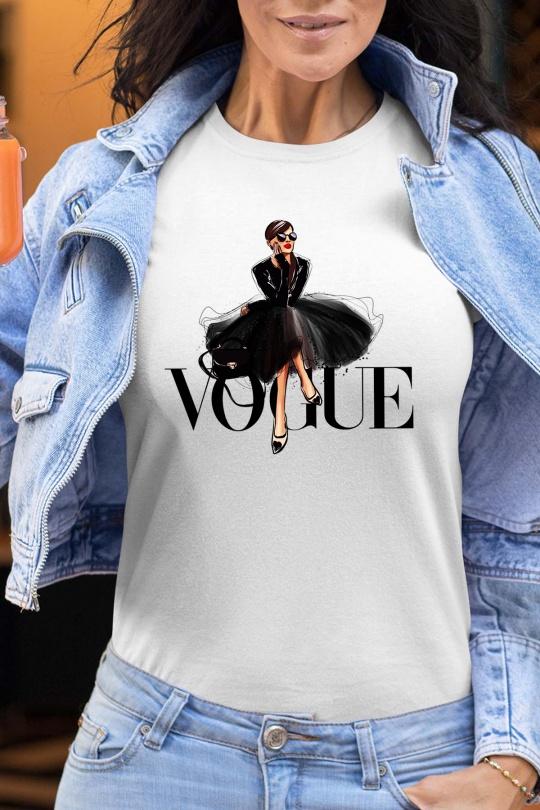 Camisetas Mujer White Impression A La Demande I.A.L.D BLACK VOGUE - T-SHIRT FEMME Efashion Paris