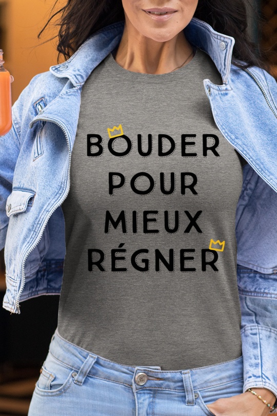 T-shirts Femme Noir Impression A La Demande I.A.L.D T-SHIRT FEMME - BOUDER REGNER Efashion Paris