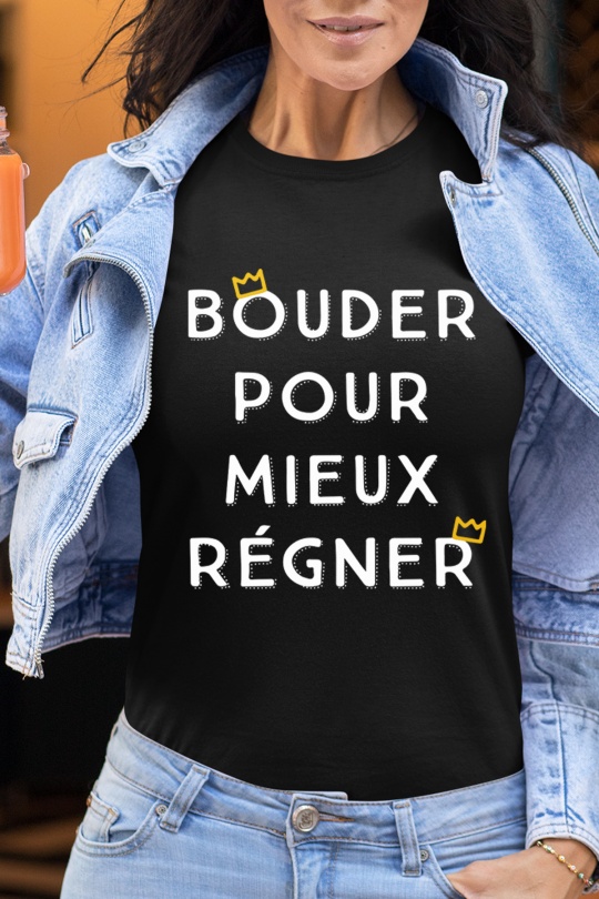 T-shirts Femme Noir Impression A La Demande I.A.L.D T-SHIRT FEMME - BOUDER REGNER Efashion Paris