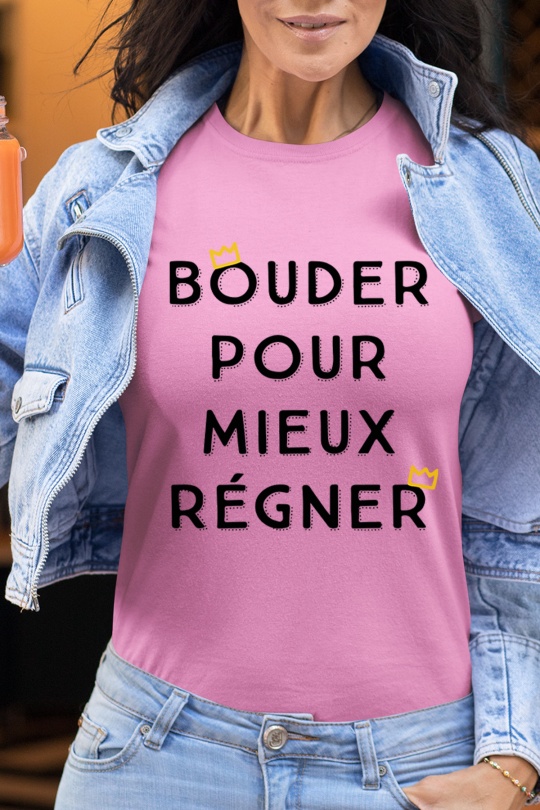 T-shirts Femme Noir Impression A La Demande I.A.L.D T-SHIRT FEMME - BOUDER REGNER Efashion Paris