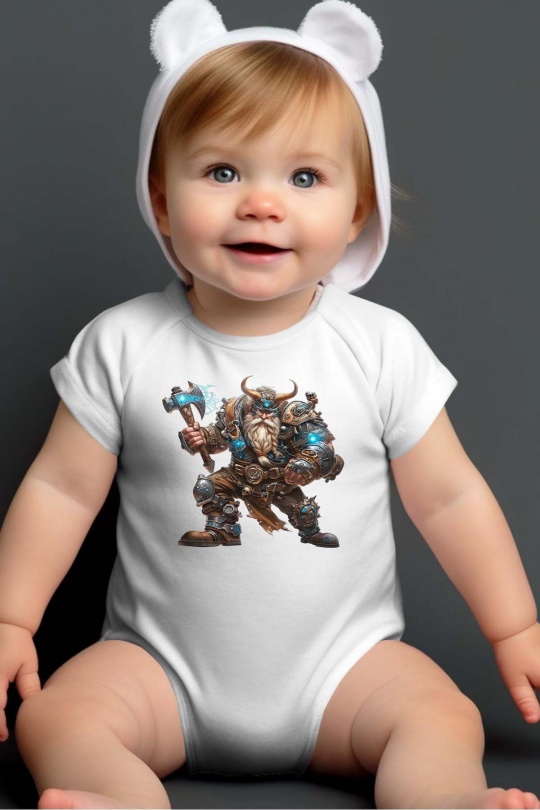 Ensembles & Bodies Enfant & Bébé  Blanc Impression A La Demande I.A.L.D VIKING GEANT - BODY BÉBÉ Efashion Paris