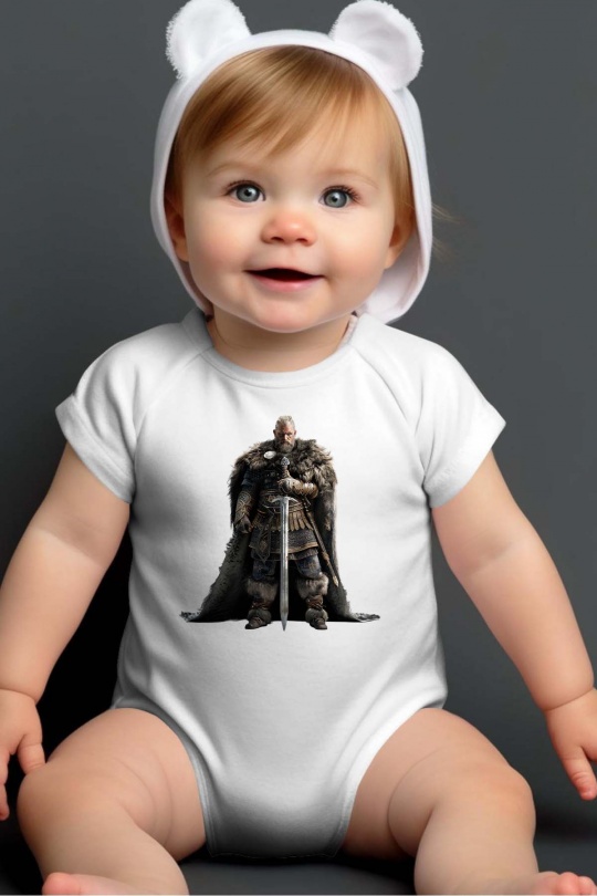 Ensembles & Bodies Enfant & Bébé  Blanc Impression A La Demande I.A.L.D VIKING WAIT - BODY BÉBÉ Efashion Paris