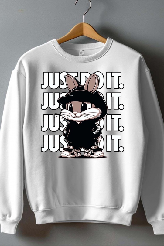 Tops Kid & Babies Red Impression A La Demande I.A.L.D BUNNY JUST DO IT - SWEAT COL ROND GARÇON Efashion Paris