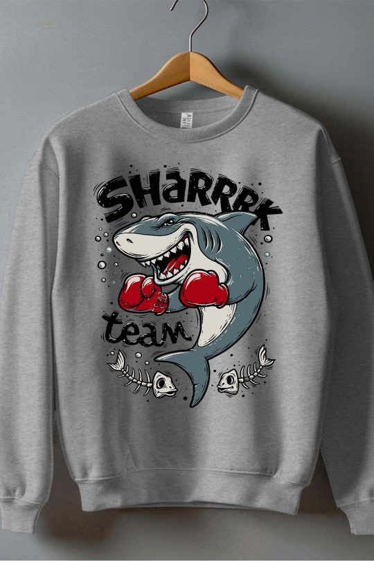 Tops Kid & Babies White Impression A La Demande I.A.L.D SHARRRK TEAM - SWEAT COL ROND GARÇON Efashion Paris