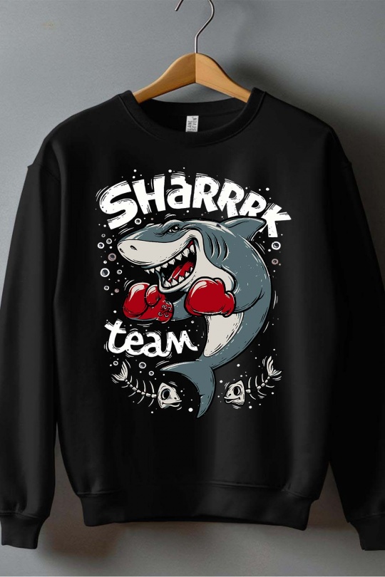 Tops Kid & Babies White Impression A La Demande I.A.L.D SHARRRK TEAM - SWEAT COL ROND GARÇON Efashion Paris