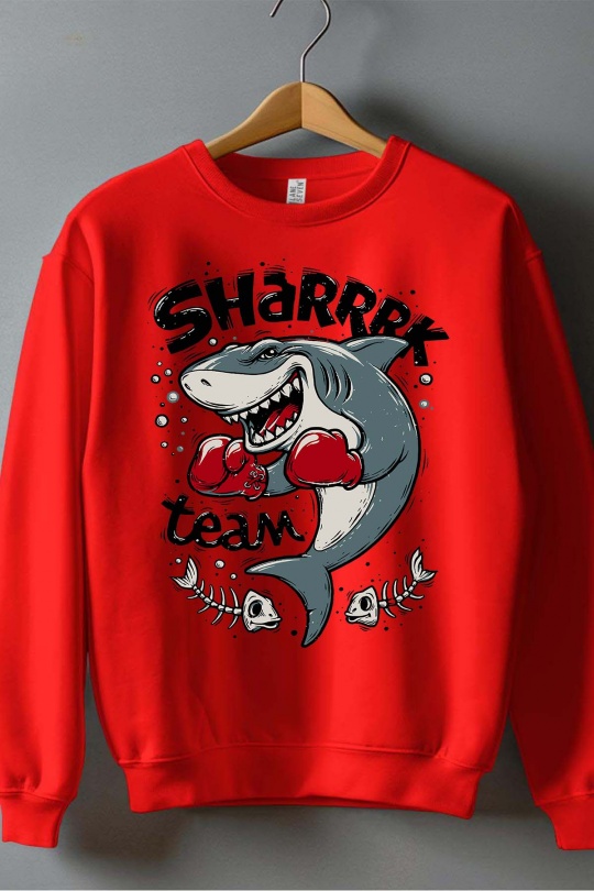 Tops Kid & Babies White Impression A La Demande I.A.L.D SHARRRK TEAM - SWEAT COL ROND GARÇON Efashion Paris