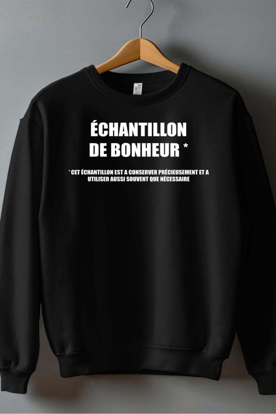 Jerséis Hombre Black Impression A La Demande I.A.L.D ECHANTILLON BONHEUR - SWEAT COL ROND HOMME Efashion Paris