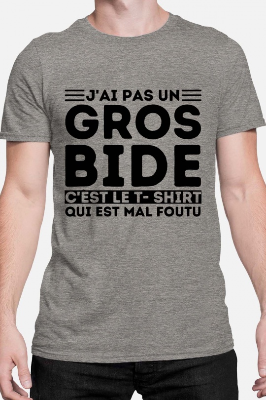 T-shirts Homme Gris Impression A La Demande I.A.L.D GROS BIDE - TSHIRT HOMME Efashion Paris
