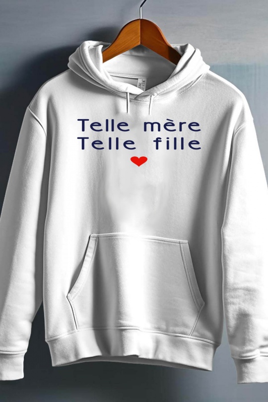 Hauts Enfant & Bébé  Blanc Impression A La Demande I.A.L.D TELLE MERE TELLE FILLE - SWEAT CAPUCHE FILLE Efashion Paris