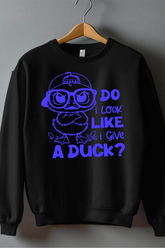 Tops Kid & Babies Black Impression A La Demande I.A.L.D GIVE A DUCK - SWEAT COL ROND GARÇON Efashion Paris