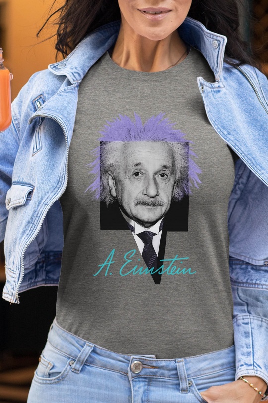 T-shirts Femme Gris Impression A La Demande I.A.L.D EINSTEIN VIOLETS - TSHIRT FEMME Efashion Paris