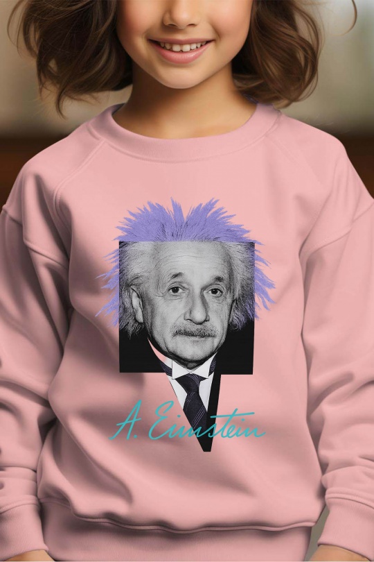Top Bambini Pink Impression A La Demande I.A.L.D EINSTEIN VIOLETS - SWEAT COL ROND FILLE Efashion Paris