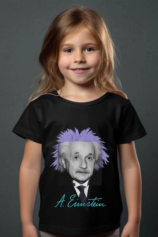 Camisetas Niño y bébé  Black Impression A La Demande I.A.L.D EINSTEIN VIOLETS - TSHIRT FILLE Efashion Paris
