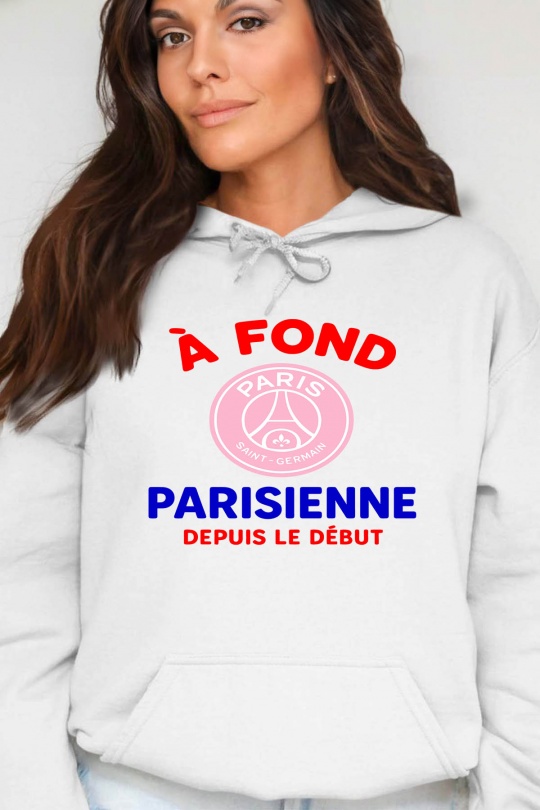 Sudaderas Mujer White Impression A La Demande I.A.L.D FOND PARISIENNE - SWEAT CAPUCHE FEMME Efashion Paris