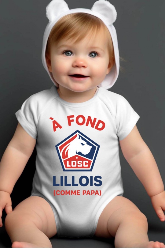 Ensembles & Bodies Enfant & Bébé  Blanc Impression A La Demande I.A.L.D FOND LOSC PAPA - BODY BÉBÉ Efashion Paris