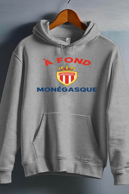 Pulls Homme Gris Impression A La Demande I.A.L.D FOND MONACO - SWEAT CAPUCHE HOMME Efashion Paris
