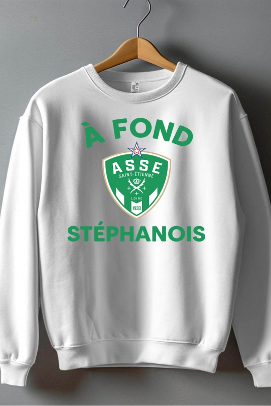 Pulls Homme Blanc Impression A La Demande I.A.L.D FOND ST ETIENNE - SWEAT COL ROND HOMME Efashion Paris