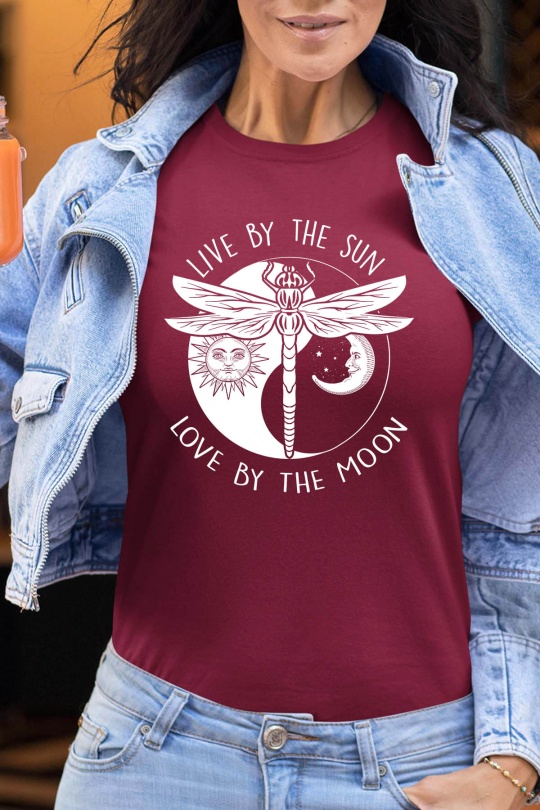 T-shirts Femme Bordeaux Impression A La Demande I.A.L.D DRAGONFLY LOVE - TSHIRT FEMME Efashion Paris