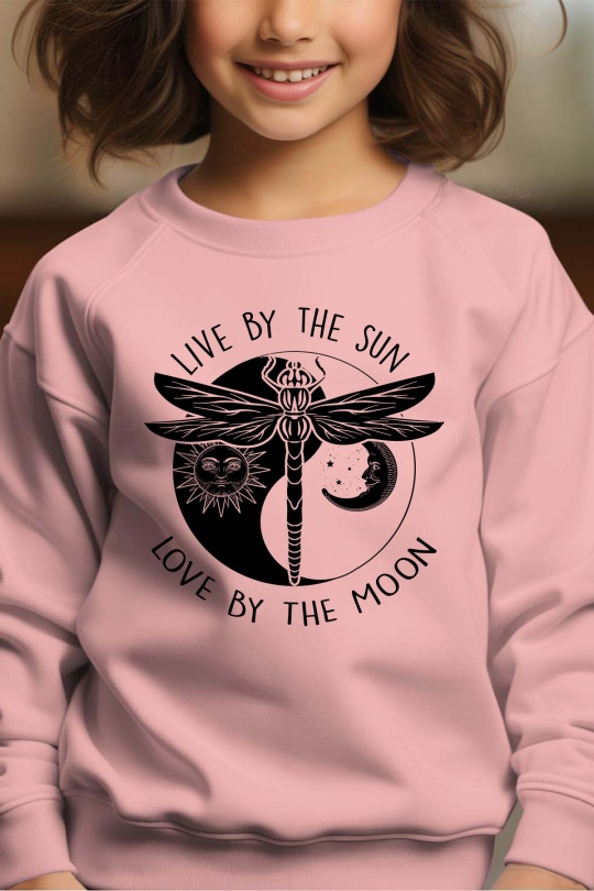 Hauts Enfant & Bébé  Rose Impression A La Demande I.A.L.D DRAGONFLY LOVE - SWEAT COL ROND FILLE Efashion Paris