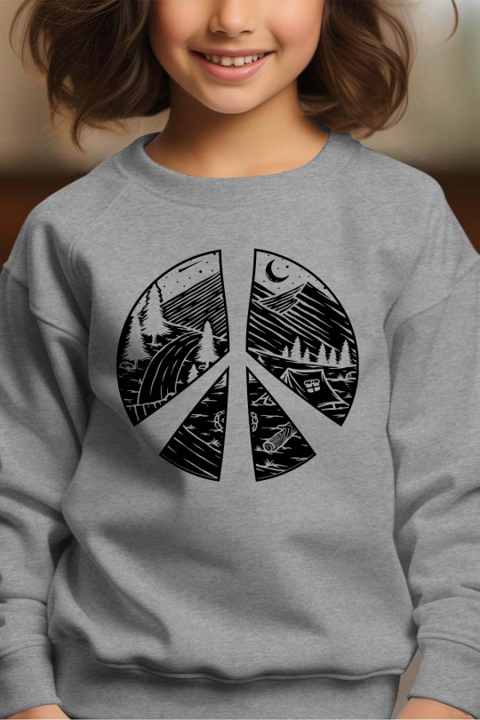 Camisetas Niño y bébé  Grey Impression A La Demande I.A.L.D PEACE MOUNTAIN - SWEAT COL ROND FILLE Efashion Paris