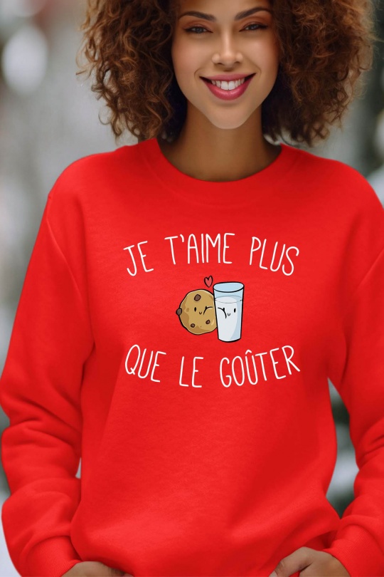 Sweats Women Red Impression A La Demande I.A.L.D AIME PLUS GOUTER - SWEAT COL ROND FEMME Efashion Paris