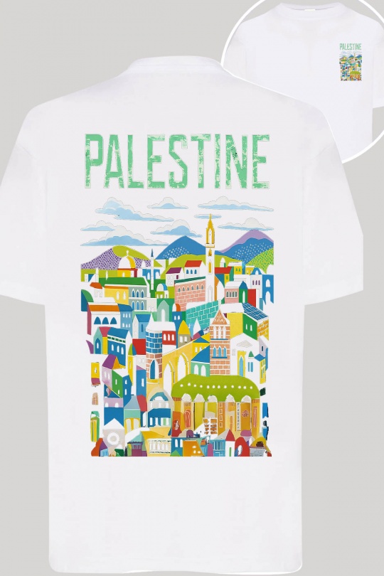 Hauts Enfant & Bébé  Blanc Impression A La Demande I.A.L.D PALESTINE VILLAGE - TSHIRT GARÇON AR Efashion Paris