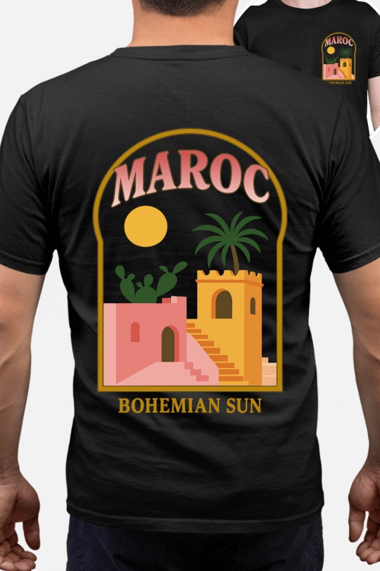 T-shirts Men White Impression A La Demande I.A.L.D MAROC BOHEMIAN - TSHIRT HOMME AR Efashion Paris