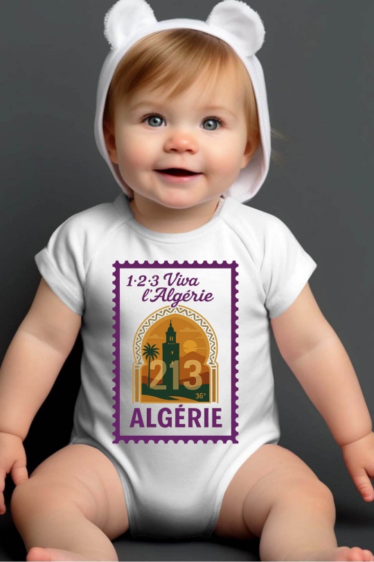 Ensembles & Bodies Enfant & Bébé  Blanc Impression A La Demande I.A.L.D ALGERIE STYLE 2 - BODY BÉBÉ Efashion Paris