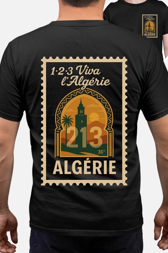 T-shirts Homme Noir Impression A La Demande I.A.L.D ALGERIE STYLE 2 - TSHIRT HOMME Efashion Paris