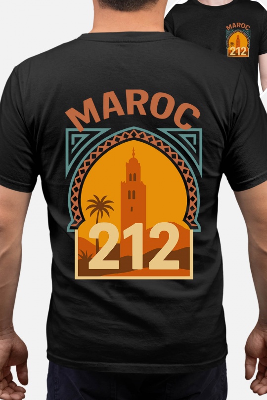 T-shirts Men Black Impression A La Demande I.A.L.D MAROC TIMBRE - TSHIRT HOMME Efashion Paris