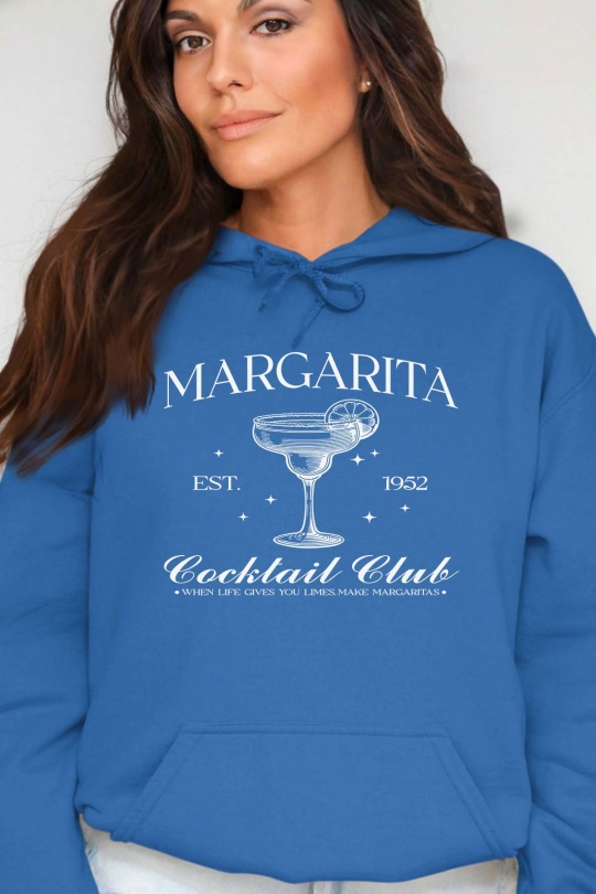 Sweats Femme Bleu roi Impression A La Demande I.A.L.D COCKTAIL CLUB - SWEAT CAPUCHE FEMME Efashion Paris