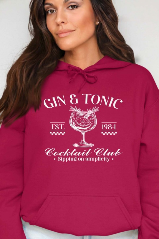 Sweats Femme Bordeaux Impression A La Demande I.A.L.D GIN 1984 EST - SWEAT CAPUCHE FEMME Efashion Paris
