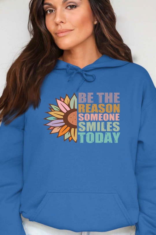 Sweats Femme Bleu roi Impression A La Demande I.A.L.D BE THE REASON - SWEAT CAPUCHE FEMME Efashion Paris