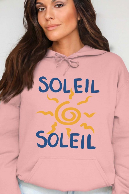 Sweats Femme Rose Impression A La Demande I.A.L.D SOLEIL 2FOIS - SWEAT CAPUCHE FEMME Efashion Paris