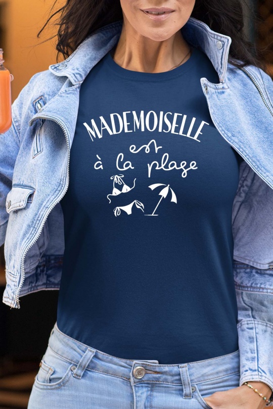 T-shirts Femme Marine Impression A La Demande I.A.L.D MADEMOISELLE PLAGE - TSHIRT FEMME Efashion Paris