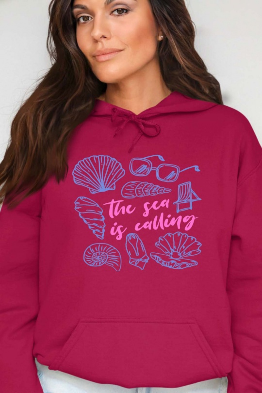 Sweats Femme Bordeaux Impression A La Demande I.A.L.D SEA CALLING - SWEAT CAPUCHE FEMME Efashion Paris