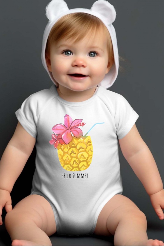 Conjuntos & Bodies Niño y bébé  White Impression A La Demande I.A.L.D ANANAS SUMMER - BODY BÉBÉ Efashion Paris