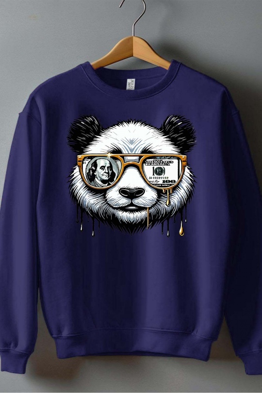 Pulls Homme Marine Impression A La Demande I.A.L.D GRIZZLY VISION - SWEAT COL ROND HOMME Efashion Paris