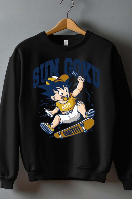 Pulls Homme Noir Impression A La Demande I.A.L.D GUTS & GRAFFITI - SWEAT COL ROND HOMME Efashion Paris