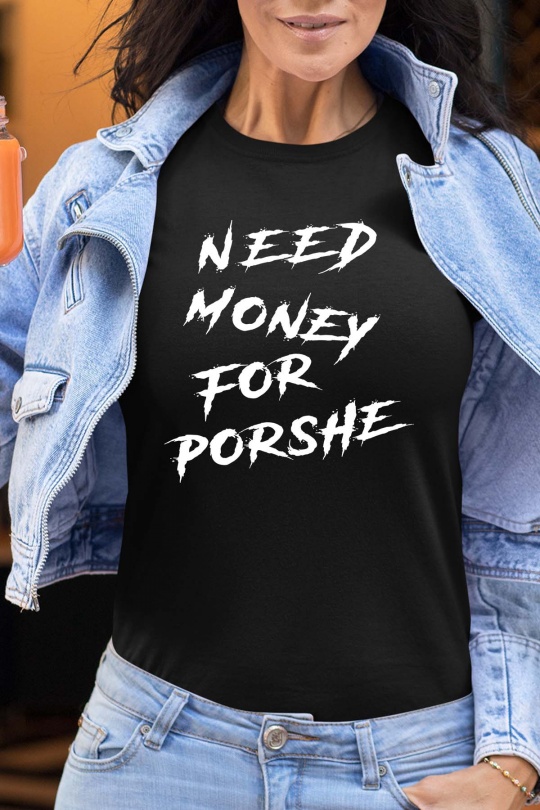 T-shirts Donna Black Impression A La Demande I.A.L.D NEED FOR PORSHE - TSHIRT FEMME Efashion Paris